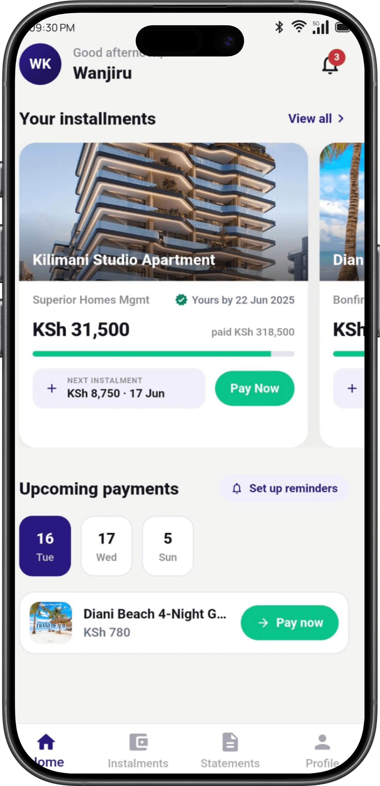 SplitPay home screen with live balance
